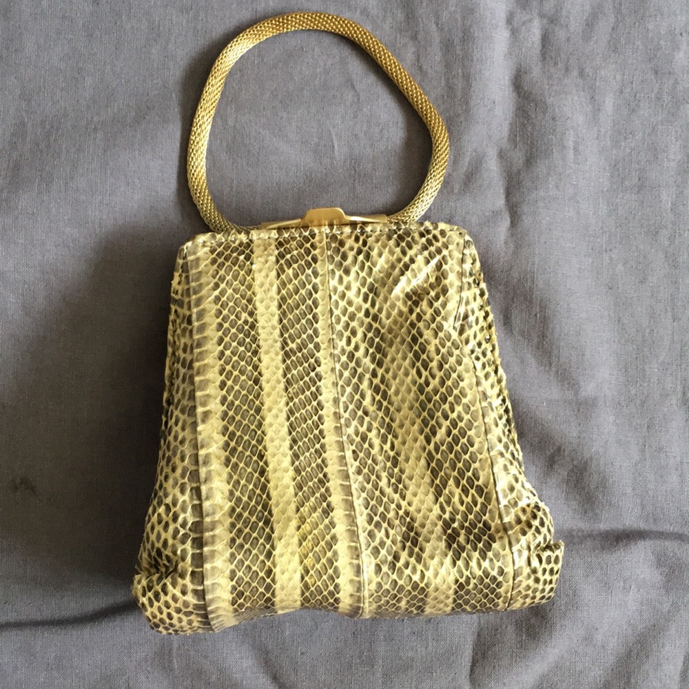 Sondra Roberts Gold Snakeskin Purse